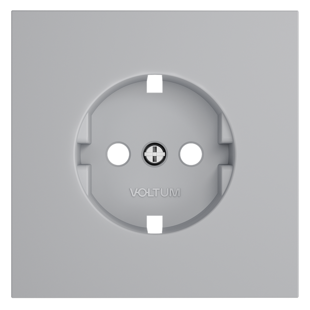 Накладка для розетки с заземлением, (серый) Voltum S70 VLS000616