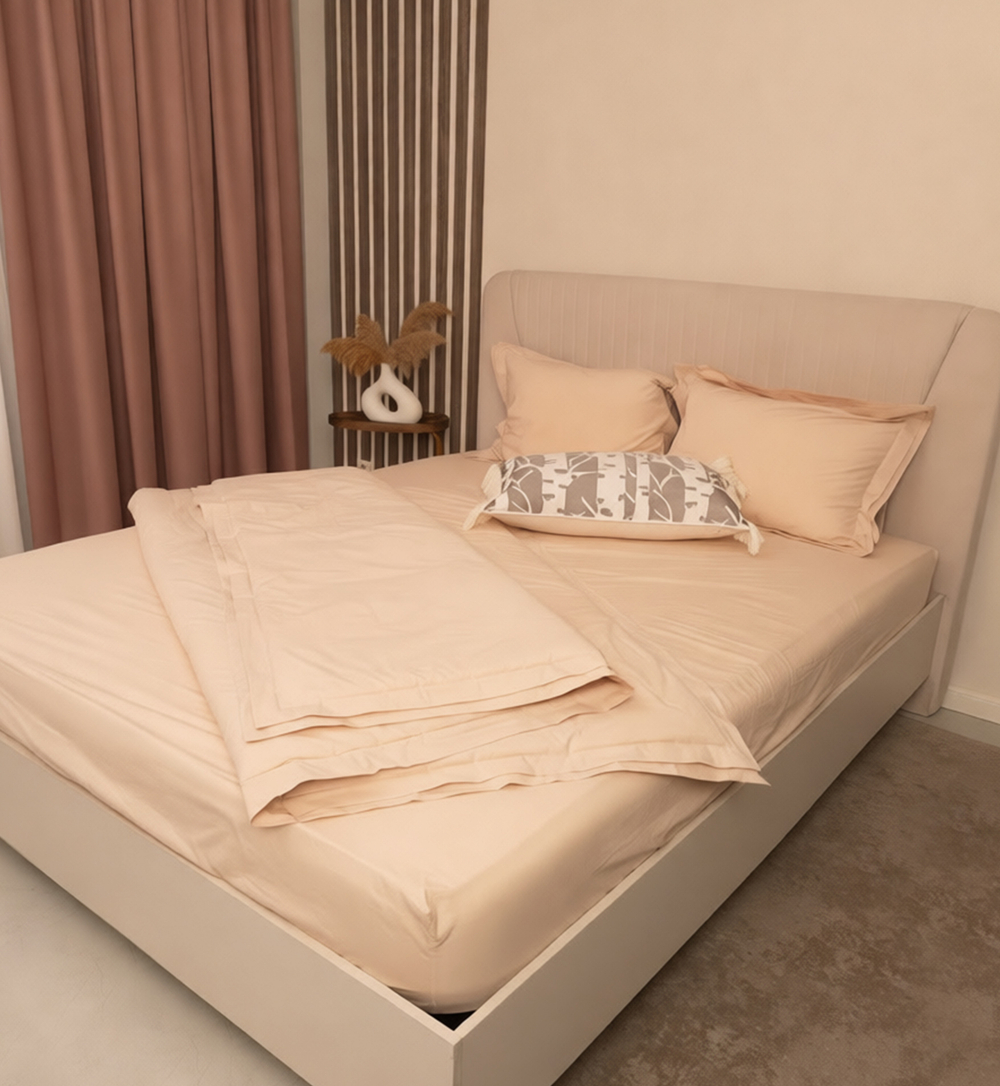 Наволочка из варёного хлопка, персиковый