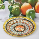 Тарелка плоская 22см желтая Риштанская Керамика