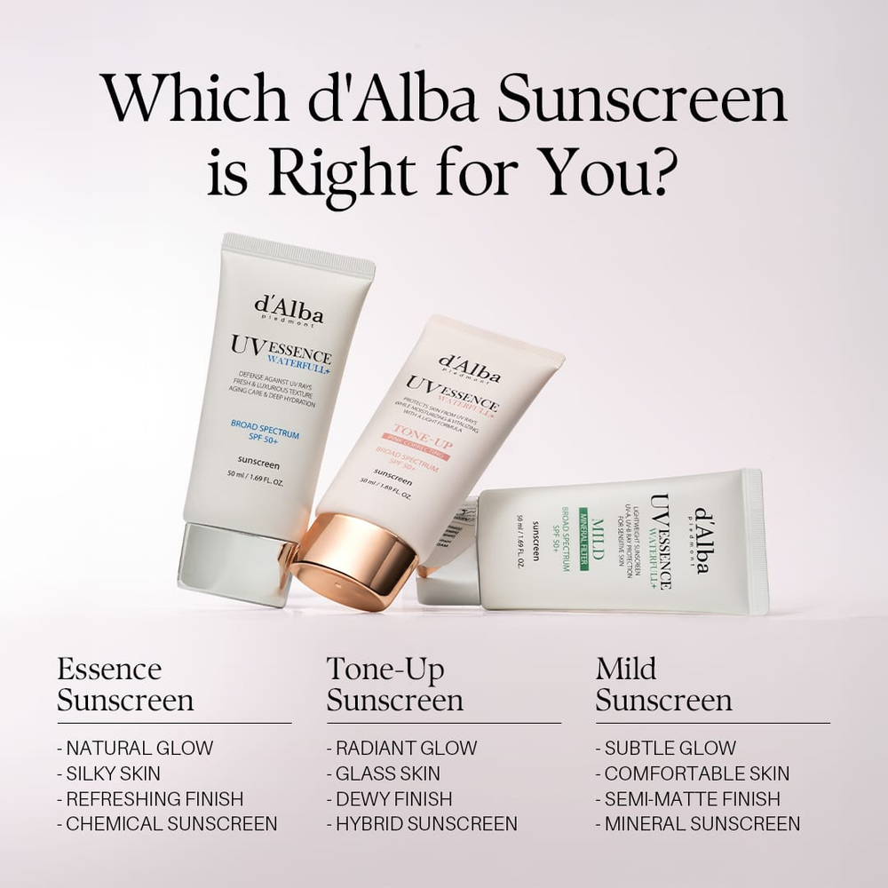 d'Alba, UV Essence Waterfull + Sunscreen, корректирующий розовый тон, SPF 50+, 50 мл (1,69 жидк. Унции)
