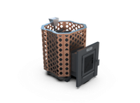 Банная печь Душа- 15 Сетка Ремейк Закрытая Каменка стекло