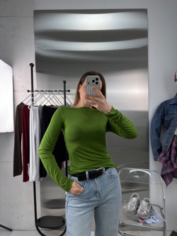 Лонгслив женский арт. 0100 цвет "зелёный"