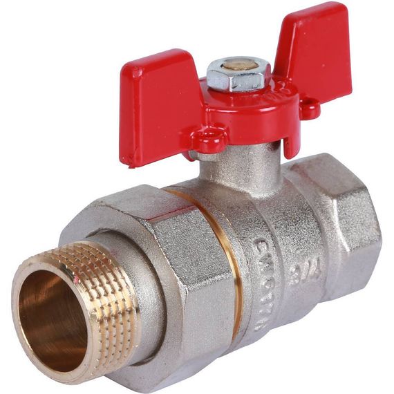Кран шаровый со сгоном ROMMER Н-В 3/4&quot; бабочка полнопроходной 39415
