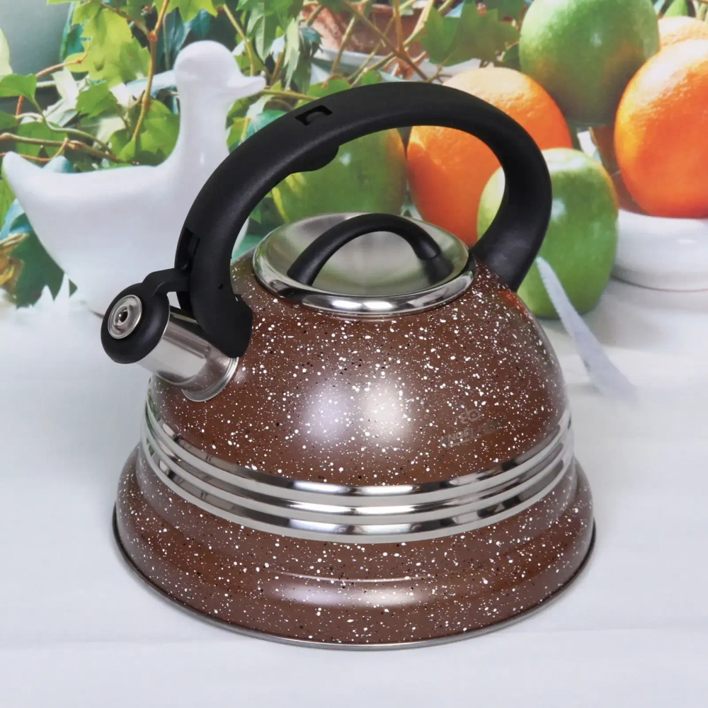 Чайник из нержавеющей стали 3,5л «Грация» со свистком, шоколад