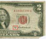Банкнота США 2 доллара 1953A A 56545390 A. G