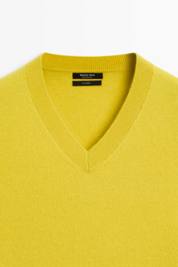 Massimo Dutti Свитер из 100% кашемира, лаймовый
