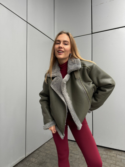 Дубленка Авиатор олива