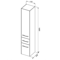 Шкаф-пенал для ванной Августа 35 белый