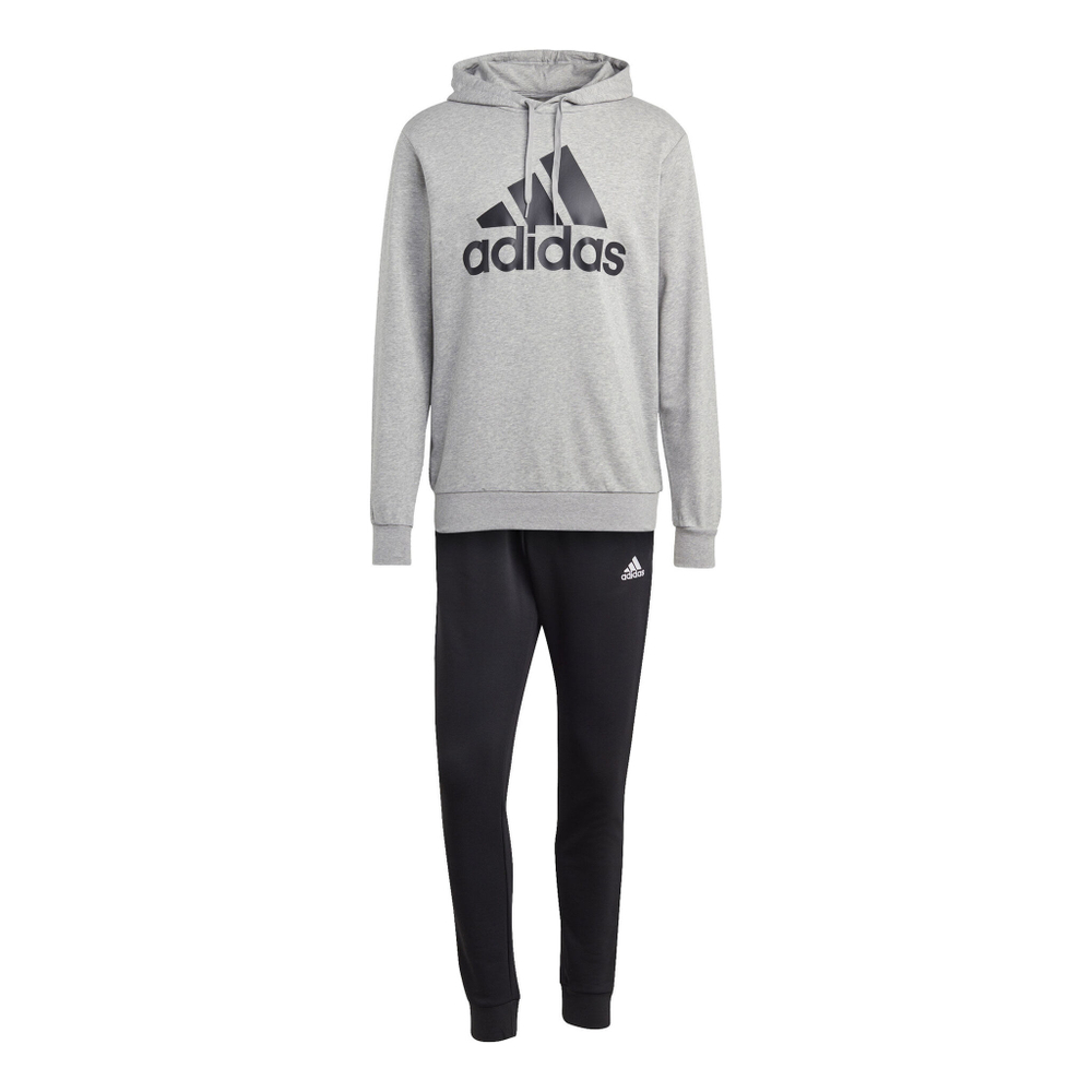 Мужские теннисные Костюмы adidas Big Logo Terry Tracksuit Men - Lightgrey, Black