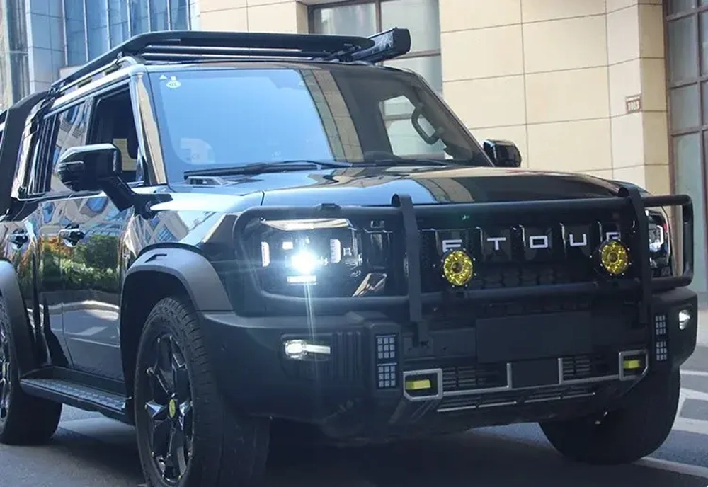 Силовой передний бампер кенгурятник для Jetour Traveller Джетур стальной бампер