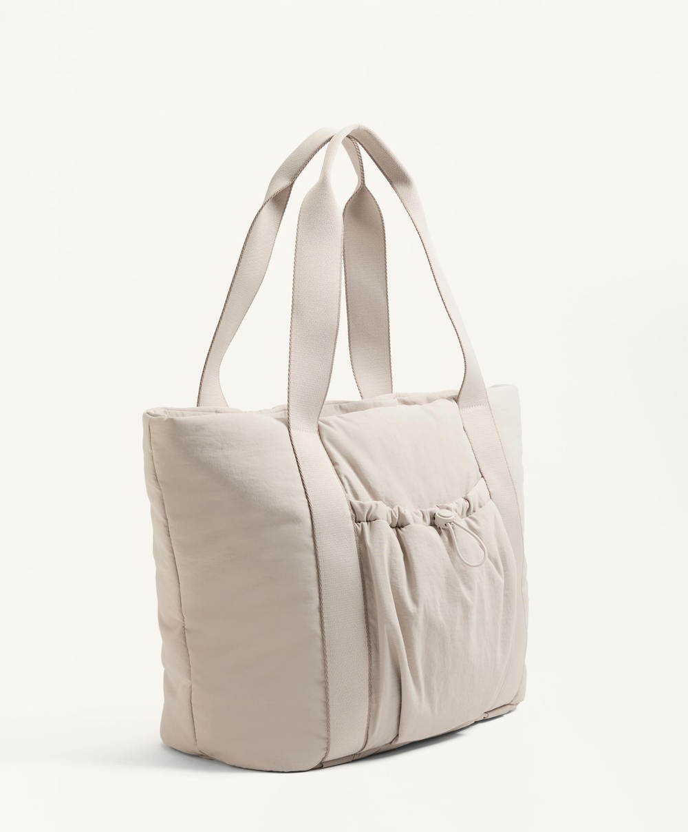 Oysho Сумка-шоппер с передним карманом, экрю