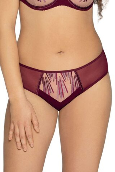 Трусики-слипы с блестящей вышивкой (Размер: XXXL) (Цвет: бордовый)