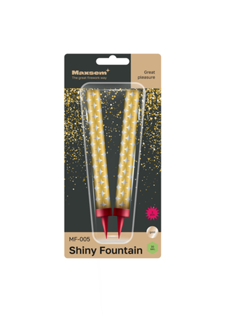 Свеча Фонтан для торта 30 сек. Золото 10 см. 2 шт.