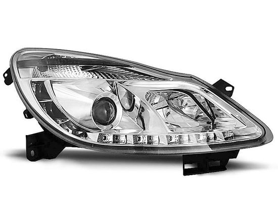 Передние фары Opel Corsa D daylight chrome