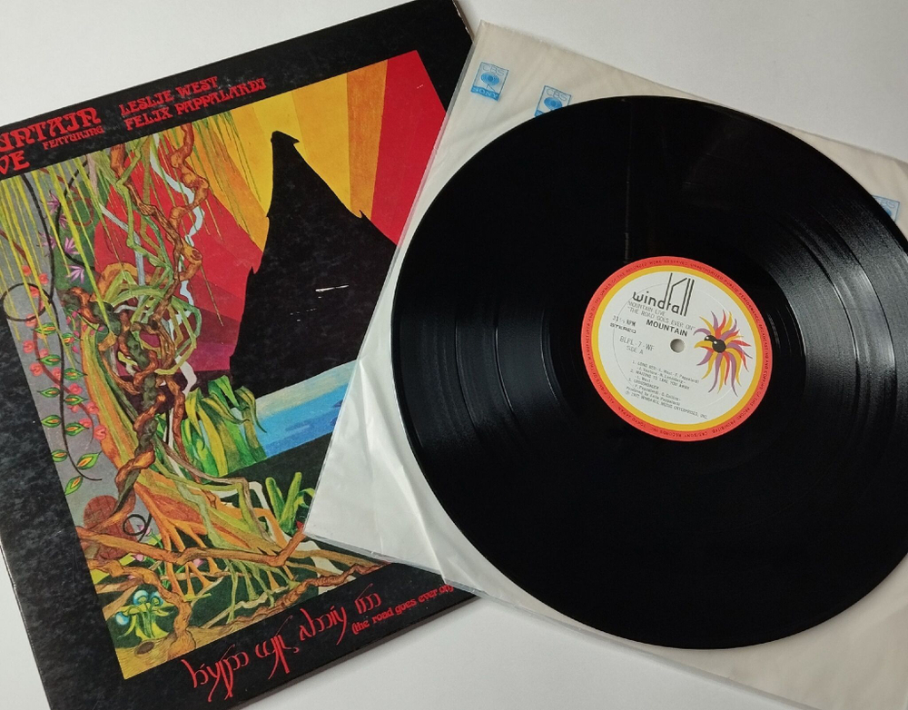Винтажная виниловая пластинка LP Mountain Live The Road Goes Ever On (Japan 1972) (No Obi) Long Red
