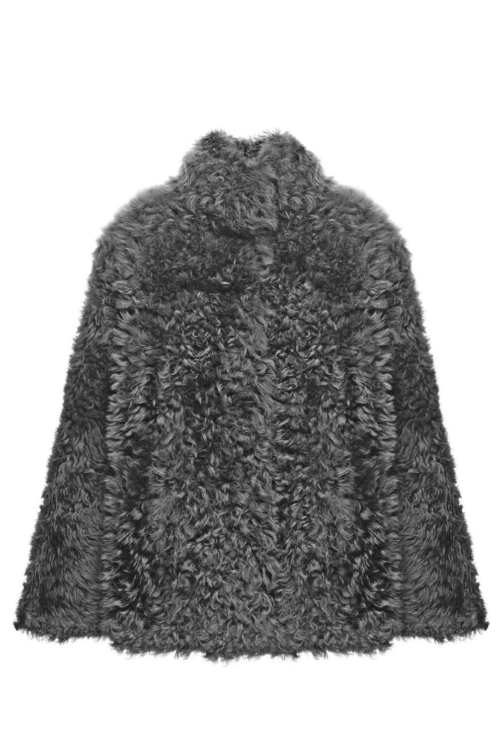 Серая шуба с воротником