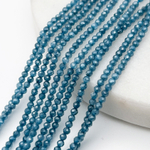 Фианит Кракле бусины (кубический цирконий), цвет апатит, размер около 2 мм, цена за нить 38 см