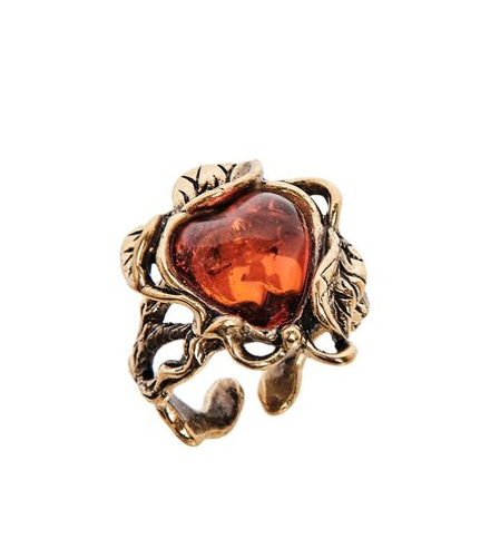 AM-2499 Кольцо «Сирень» (латунь, янтарь)