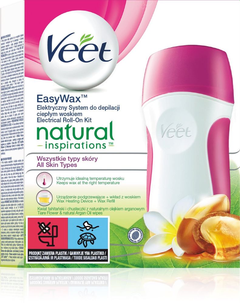 Veet Wax heater + wax content 50 мл + Wax strips 12 шт. + Perfect Finish gentle cleansing wipes 4 шт. + holder EasyWax