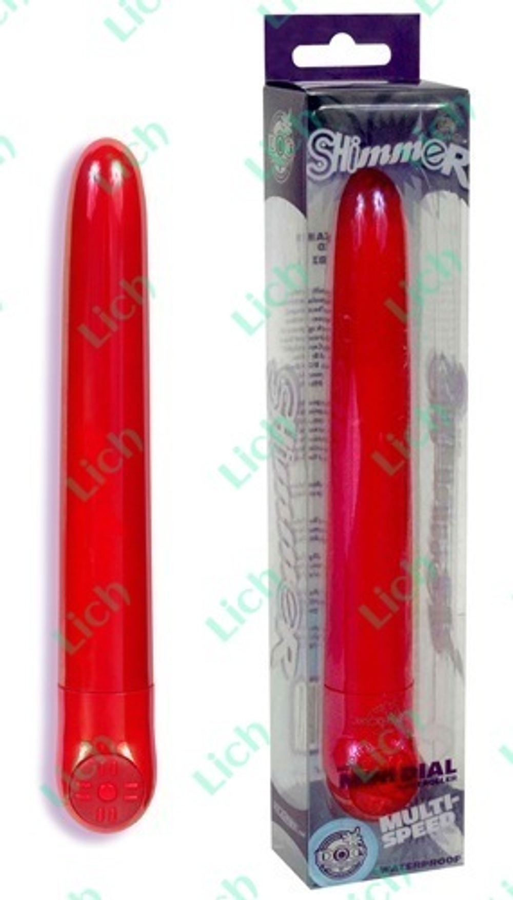 Красный водонепроницаемый вибратор SHIMMER