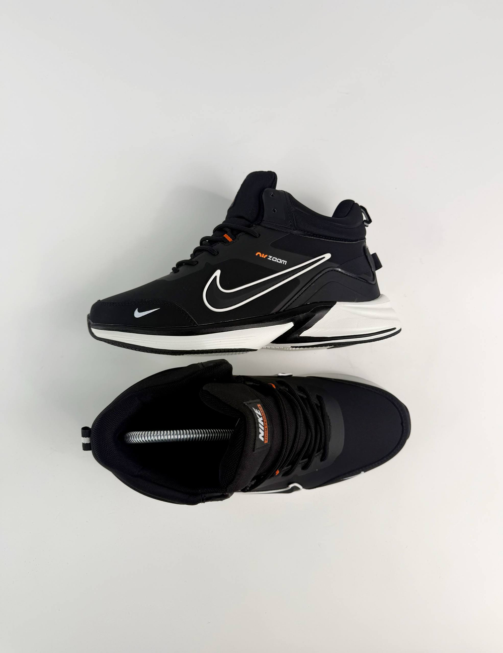 Кроссовки Nike с мехом #B72 (черн.-бел.)