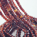 Гранат Малайя, спессартин, пироп, рондель, огранка, р-р 4.9мм, цена за нить 19 см