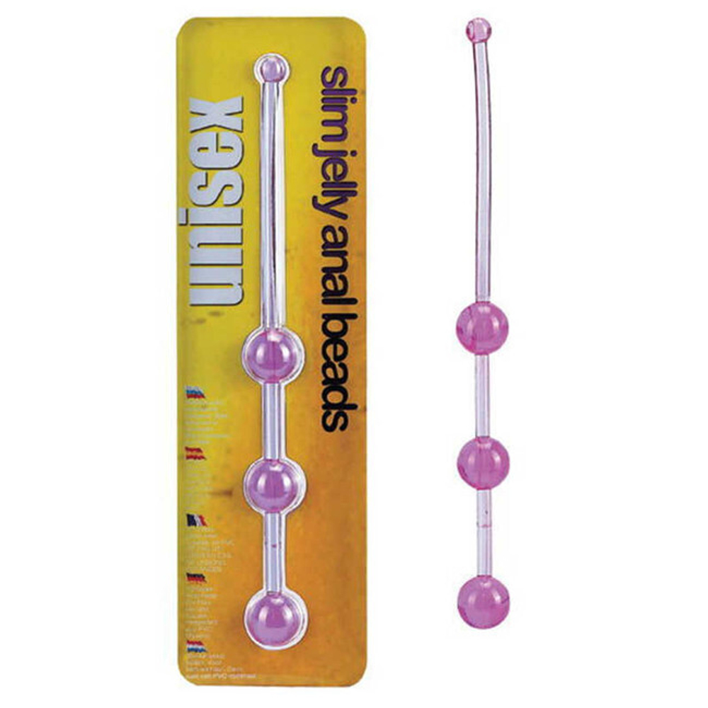 Анальная цепочка из шариков Slim Jelly Anal Beads (15 см , фиолетовый) (Цвет: фиолетовый)