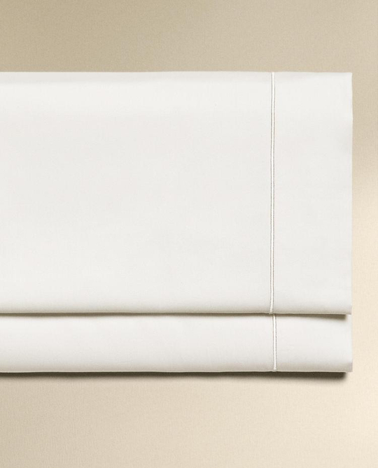 ZARA HOME (300 НИТЕЙ) ПРОСТЫНЯ ИЗ ХЛОПКА, БЕЛЫЙ