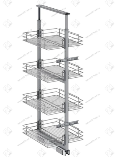S-1116-C Шкаф-колонна в базу 450 мм ,Starax, 4-х ярусная, (380х510х1100-1250 мм)