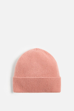 ZARA ШАПКА ИЗ КАШЕМИРА - LIMITED EDITION, ПАСТЕЛЬНО-РОЗОВЫЙ