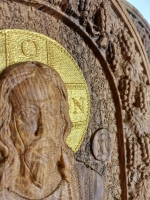 Освященная Икона «Господь Вседержитель» из дуба 25.5х19 см