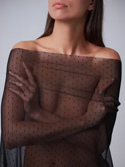 Сетка эластичная, Горох оптом, черный 170