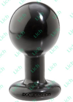 Круглая черная пробка для анальной стимуляции ROUND MEDIUM