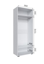 Шкаф без зеркала Бруклин 90Ш