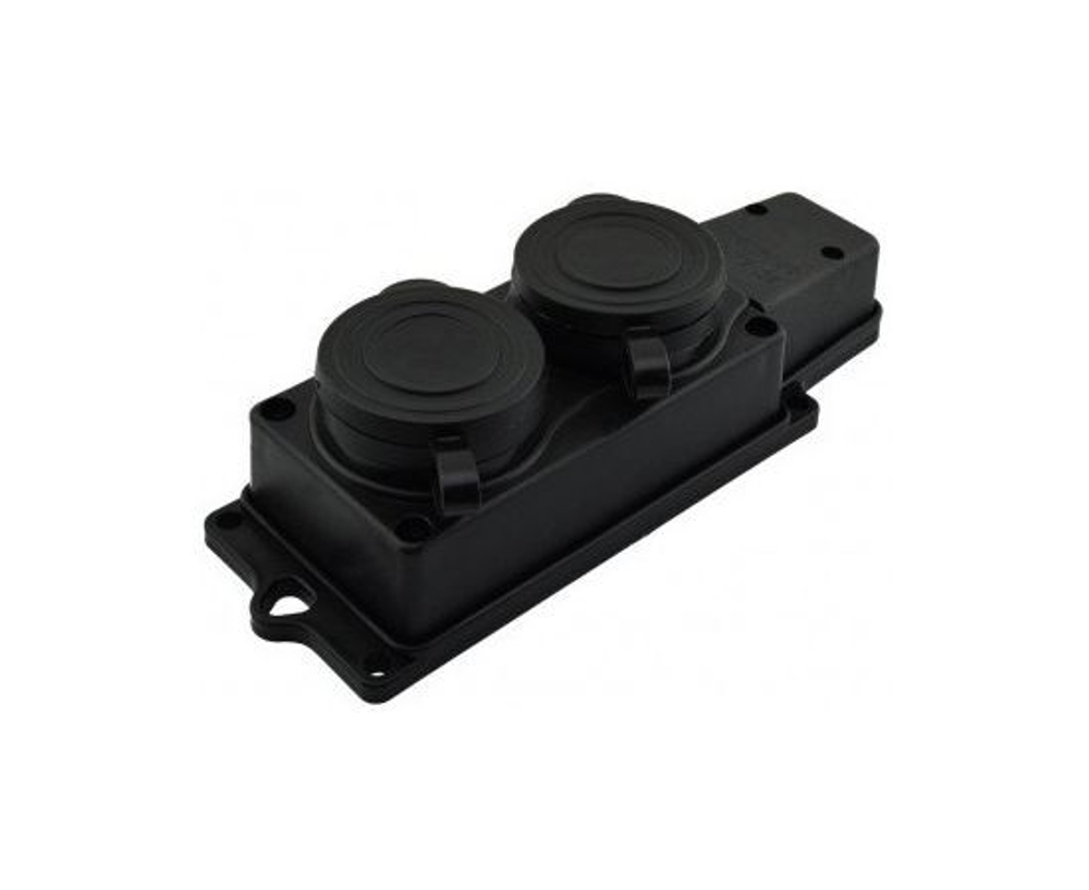 Колодка ОУ четверная 4 гнезда с заглушкой каучук 2P+PE 1x16A 220-240V IP54 NE-AD (Турция)