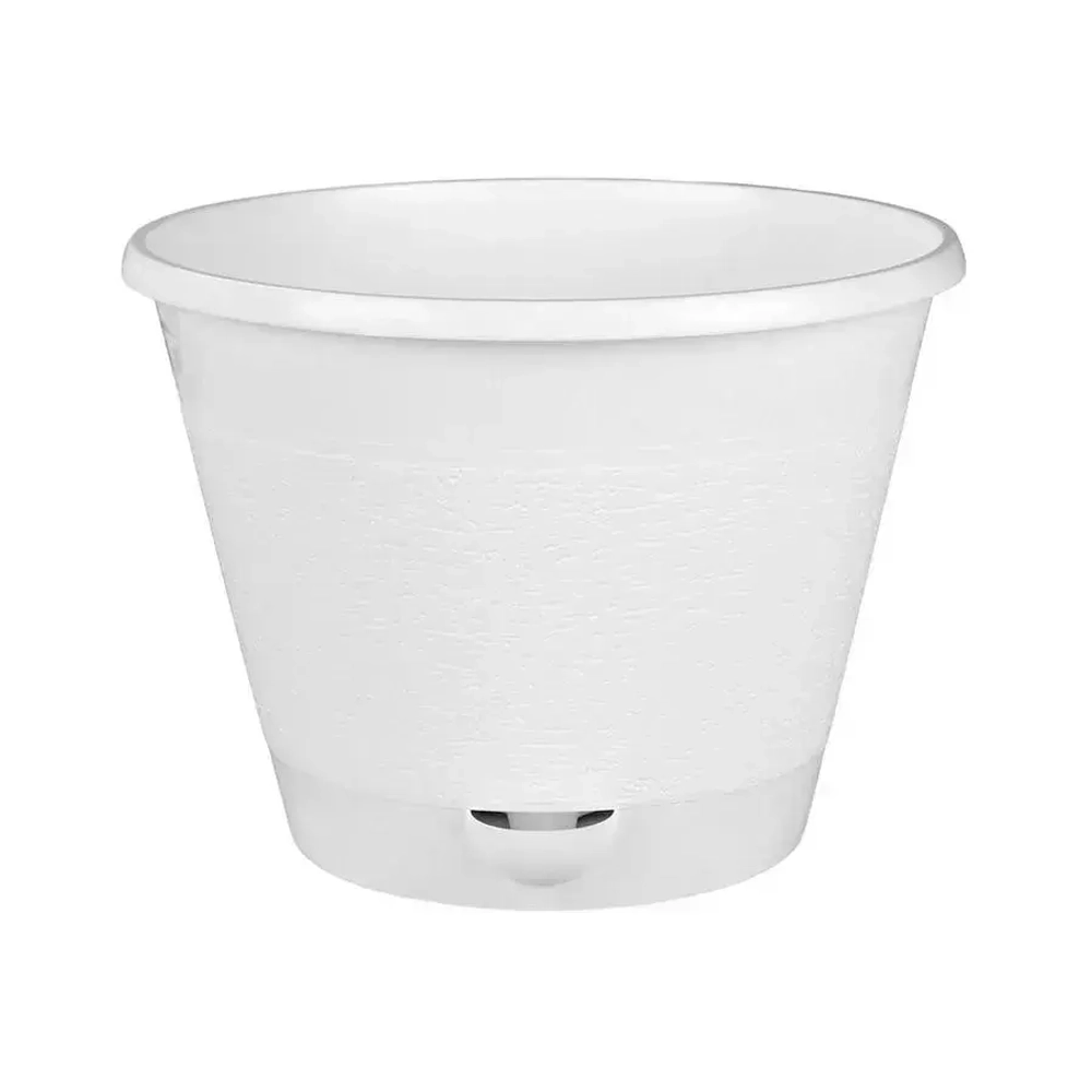 Горшок цветочный Мадера 1,5 л. с поддоном белый (комплект 25 шт)
