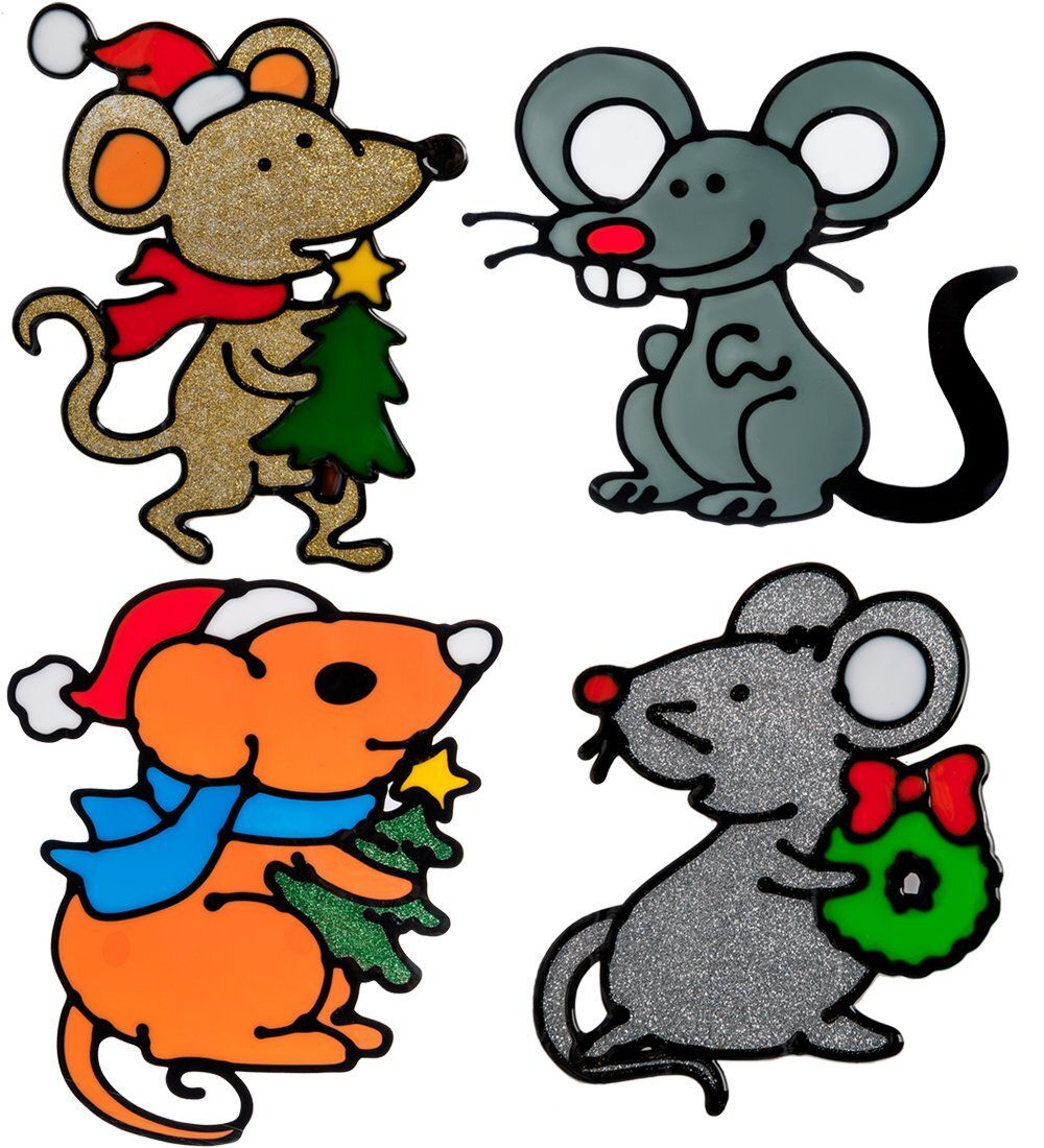 XM-242 Комплект наклеек для окна «Мышонок» 4 шт.