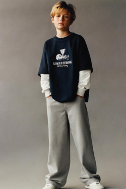 ZARA ЛОНГСЛИВ ФУТБОЛЬНЫЙ С ДВОЙНЫМИ РУКАВАМИ, МОРСКОЙ СИНИЙ