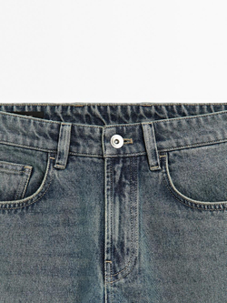 Massimo Dutti Зауженные джинсы из хлопка, индиго