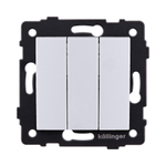 Выключатель 3-клавишный 10А/250В, изогнутый, белый Kollinger REA-R-012WH для Aspekt, Eleganz, Reflex