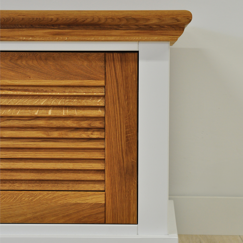 Обувница в прихожую Асти, с сиденьем из МДФ и натурального дуба