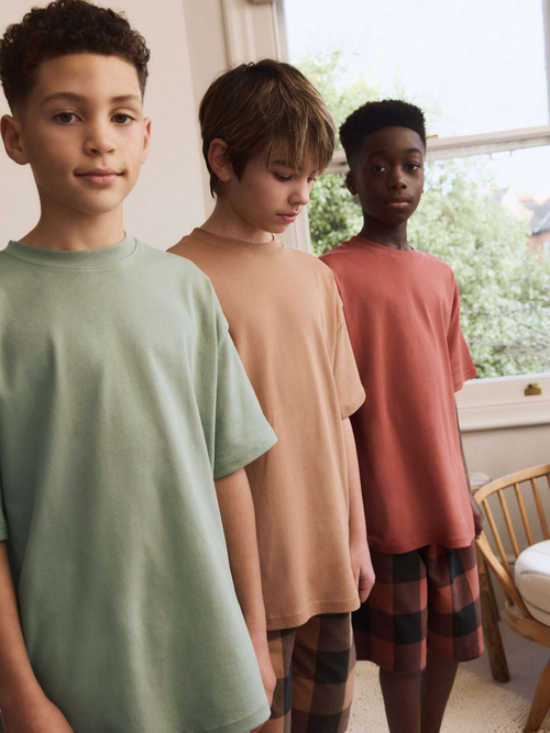 Пижама для мальчика Next AM2-779, 3 шт., Оранжевый, Хаки, Красный