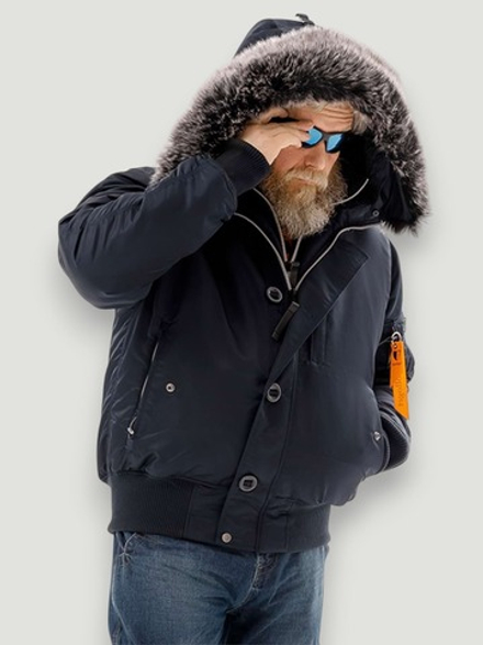 Куртка бомбер зимний Apolloget N-2B Gimalai (blue/orange - т.синий/оранж)