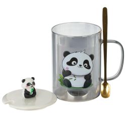 GAEM Кружка с крышкой и ложкой, 374 мл, L11,5 W9 H14 см