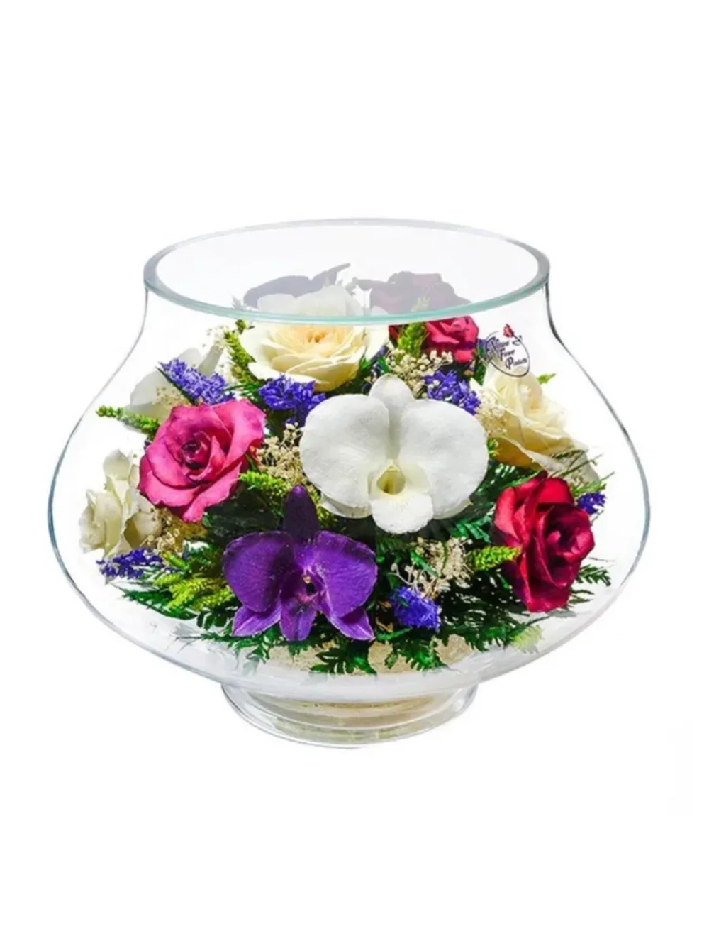 натуральные цветы в стекле, вакуум 08.30