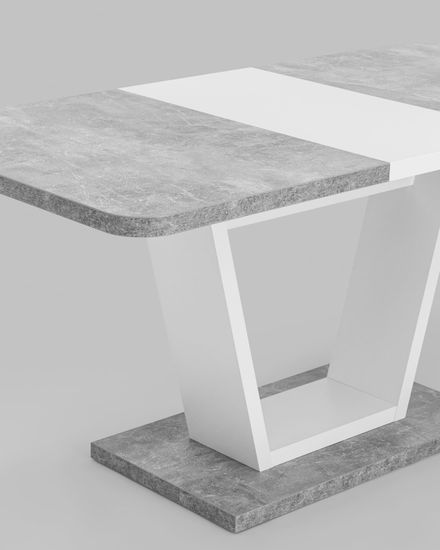 Стол Vector 120-160 см белый бетон