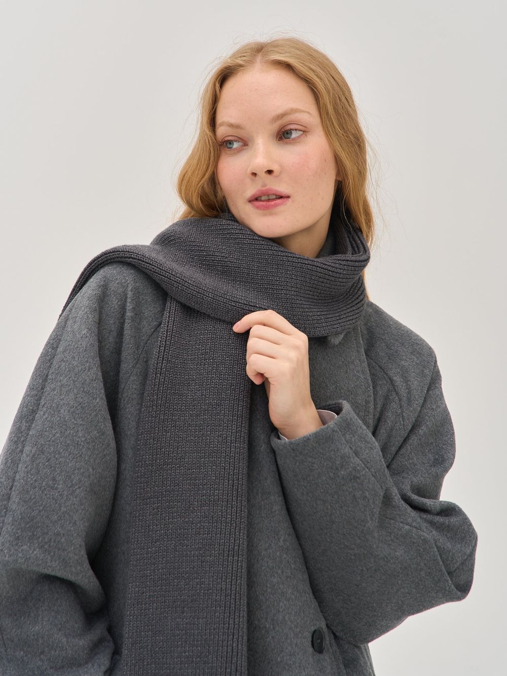 Шарф хлопковый "Графит"