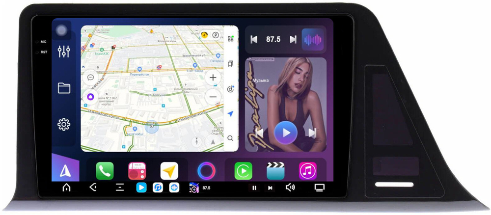 Магнитола для Toyota C-HR 2018-2022 (левый руль, взамен 230х130мм) - FarCar XXL9-9549LF2 монитор 9.5" 2K QLED на Android 14, TS20, 8+256Гб, CarPlay, 4G SIM-слот