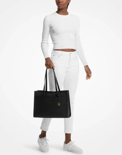 Тоут Michael Kors Jet Set Travel Large Saffiano Leather Pocket | Черный