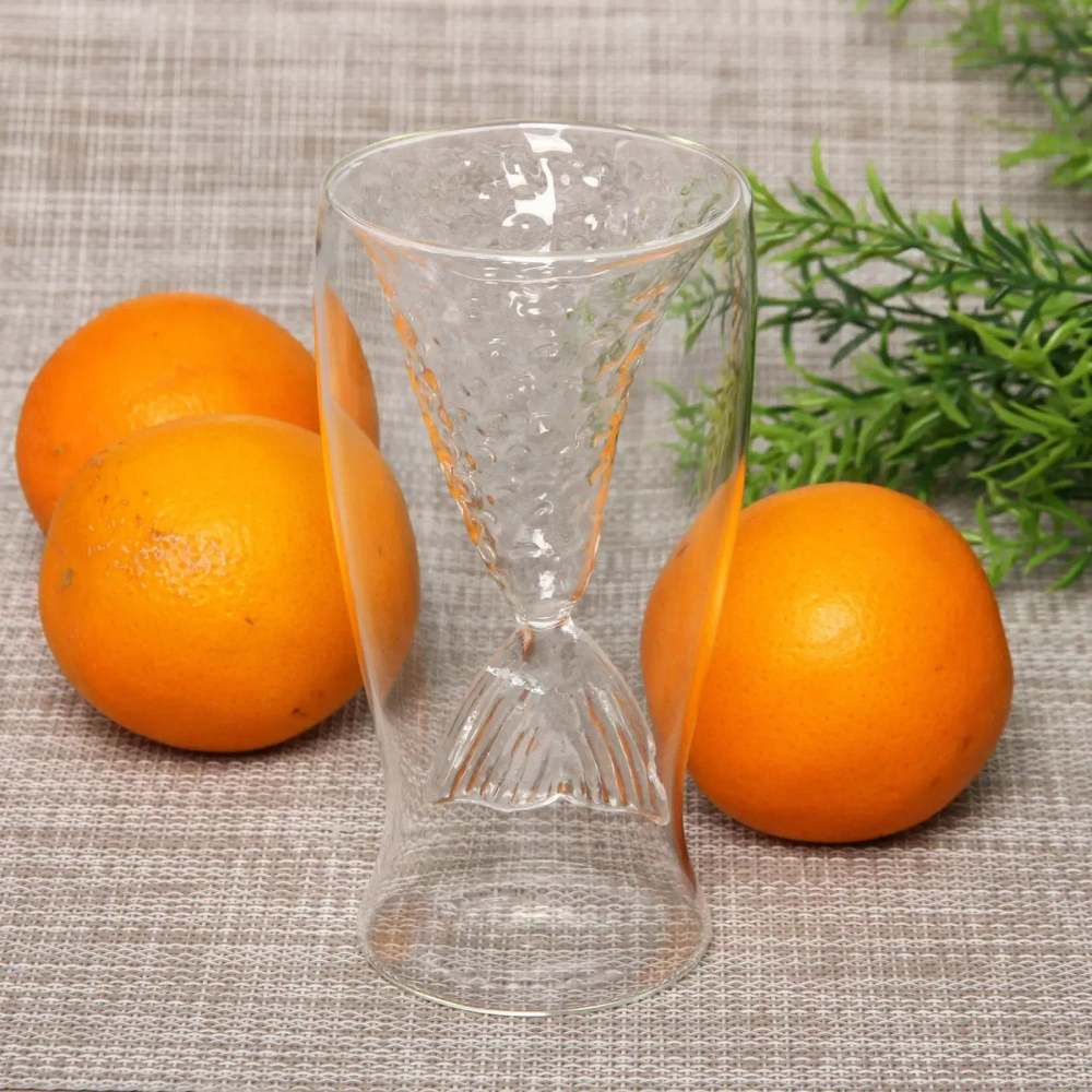 Стакан стеклянный с двойными стенками 100мл «Рыбка»